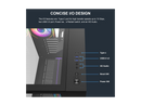 DIYPC ARGB-N8-BK Black Dual USB3.0/ 1 xType C Tempered Glass ATX Gaming Computer
