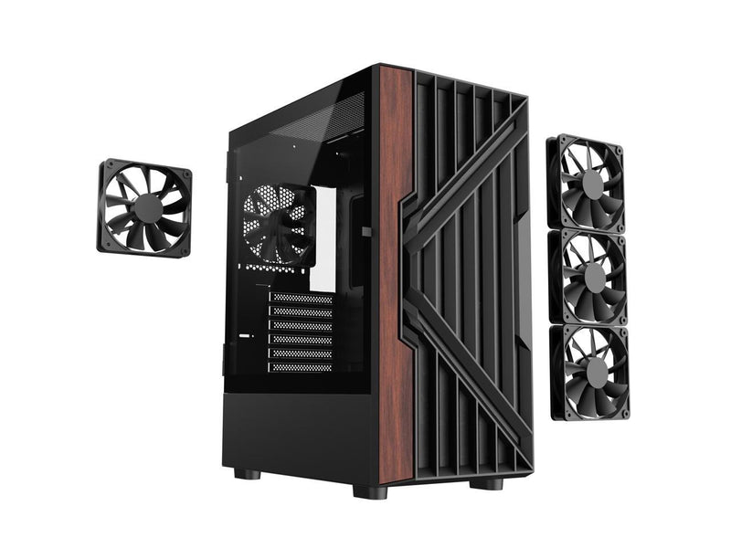 DIYPC DIY-G18-WD Black USB3.0 /Type C ATX Mid Tower Gaming Computer Case w/