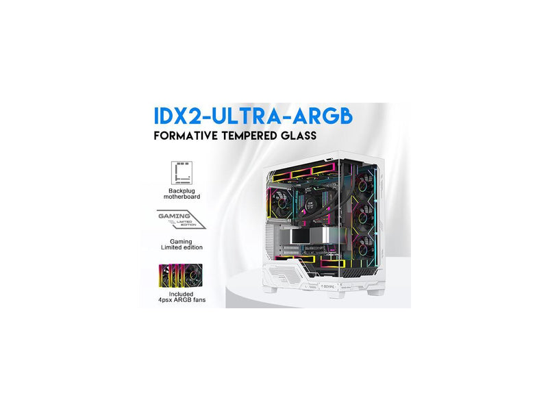 DIYPC IDX2-Ultra-ARGB Black Dual USB3.0/ 1 x Type C Tempered Glass ATX Gaming