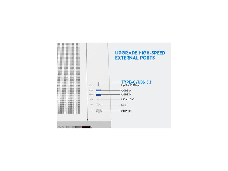 DIYPC ARGB-N3-W White USB3.0/ Type C Tempered Glass E-ATX /ATX Dual Chamber