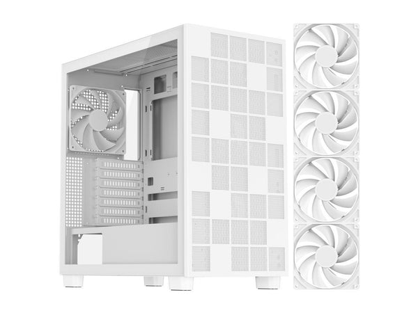 DIYPC IDX6-W White USB3.0 /Type C ATX Mid Tower Gaming Computer Case w/ Tempered