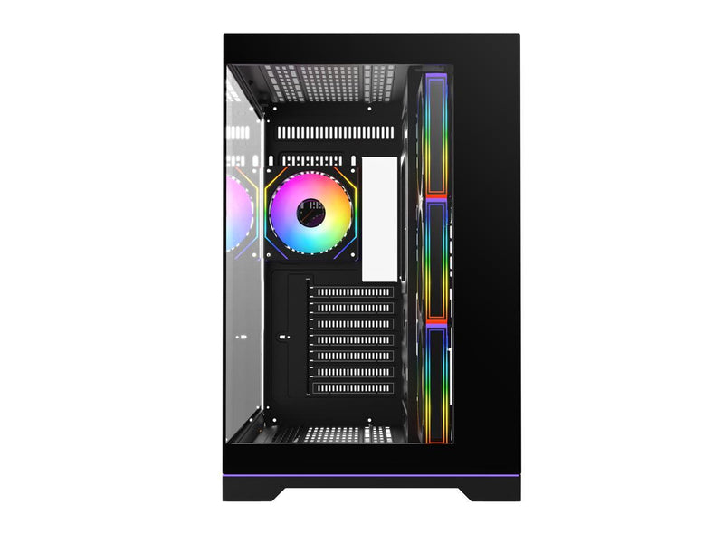 DIYPC ARGB-DC200-BK Black USB3.0 Tempered Glass ATX Dual Chamber Gaming Computer