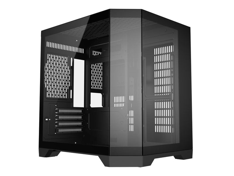 DIYPC DIY-CUBE03-BK Black Dual USB3.0 Tempered Glass Micro ATX Gaming Computer