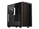 DIYPC DIY-ATX28-Wood Black USB3.0 /Type C ATX Mid Tower Gaming Computer Case w/