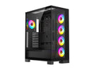 DIYPC  Vanguard-F2-Pro Black Dual USB3.0 and Type C Tempered Glass ATX Full