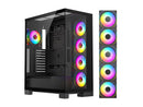 DIYPC  Vanguard-F2-Pro Black Dual USB3.0 and Type C Tempered Glass ATX Full