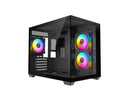 DIYPC ARGB-DC120-TM Black USB3.0 Tempered Glass Micro ATX Gaming Computer Case