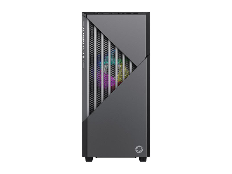 Gamer Cabinet Black Gray Argb Glass Gamemax Contac