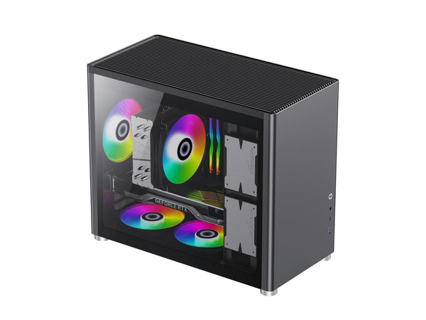 GAMEMAX Black Steel/Tempered Glass USB3.0/ Type C Micro ATX Tower Spark Computer