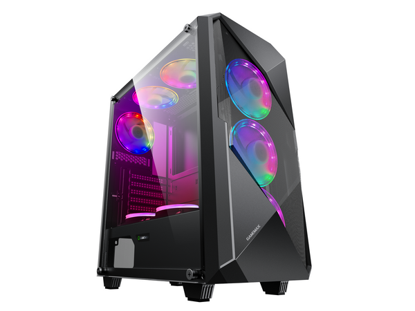 Gamemax Revolt Black USB3.0 Tempered Glass ATX Mid Tower Gaming Computer Case