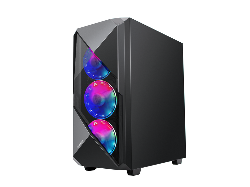Gamemax Revolt Black USB3.0 Tempered Glass ATX Mid Tower Gaming Computer Case