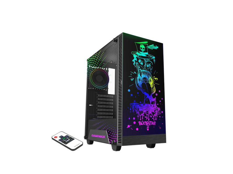 Gamemax RockStar 2 Black USB3.0 Tempered Glass ATX Mid Tower Gaming Computer