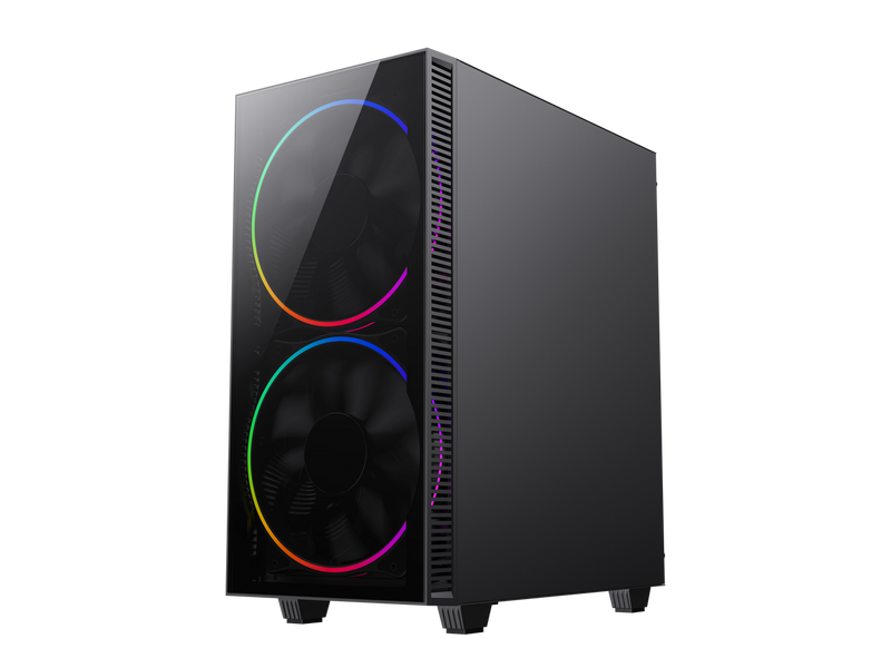 Gamemax Black Hole Black USB3.0 Tempered Glass ATX Mid Tower Gaming Computer