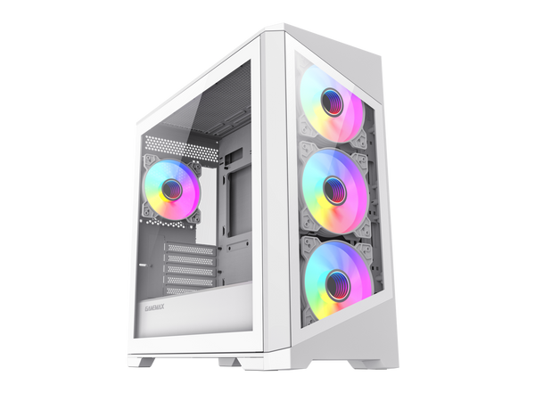 Gamemax Destroyer TGW White USB3.0 Tempered Glass Micro ATX Tower Gaming