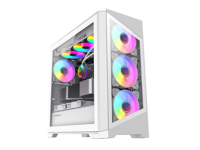 Gamemax Destroyer TGW White USB3.0 Tempered Glass Micro ATX Tower Gaming