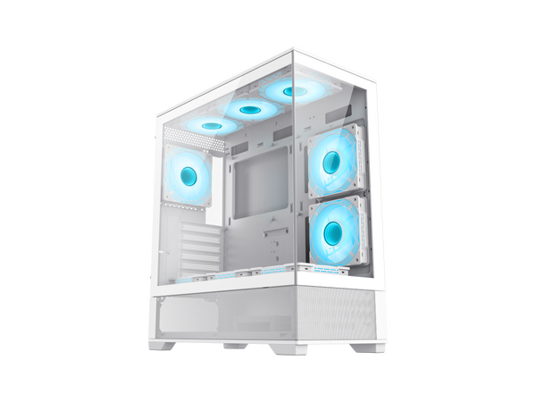 GAMEMAX Vista AW White Mid-tower ATX Computer Case w/ 6 x 120mm ARGB Fans (2 x