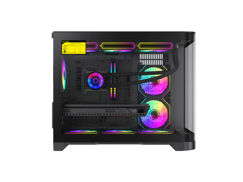 GAMEMAX HYPE- M Black Micro -ATX USB3.0 Front Curve Tempered Glass Computer Case