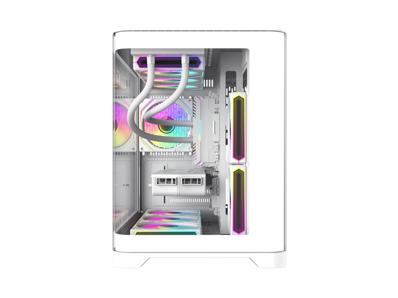 GAMEMAX HYPE- M White Micro -ATX USB3.0 Front Curve Tempered Glass Computer Case