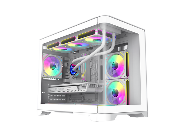 GAMEMAX HYPE- M White Micro -ATX USB3.0 Front Curve Tempered Glass Computer Case