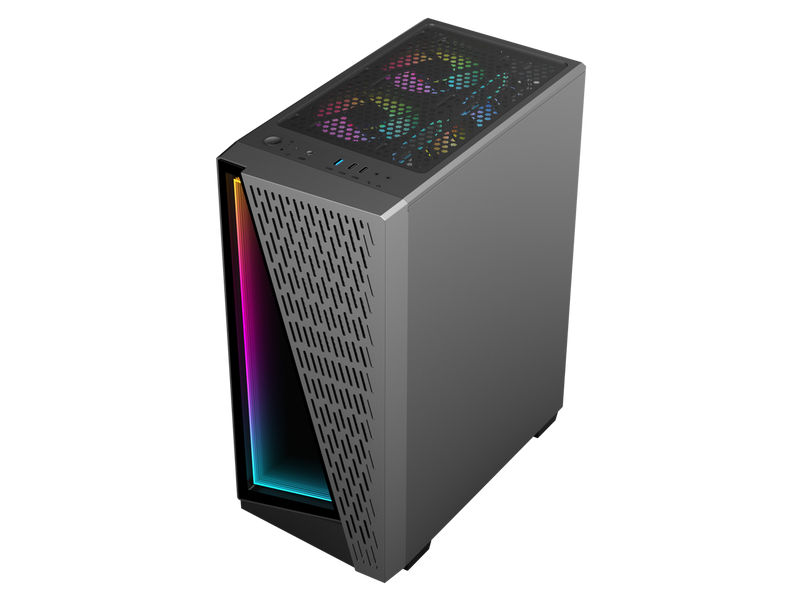 GAMEMAX Prism Premium Mid Tower USB3.0 Tempered Glass ATX Gaming Case w/3 x ARGB