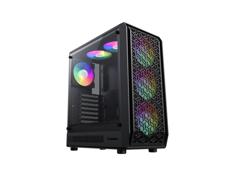 GAMEMAX Forge AB Black Tempered Glass USB3.0 and Type C  Mid Tower ATX PC Gaming