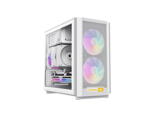 GAMEMAX F36 WH White Micro-ATX Gaming Computer Case- Dual USB3.0 +1 Type C , 3 x