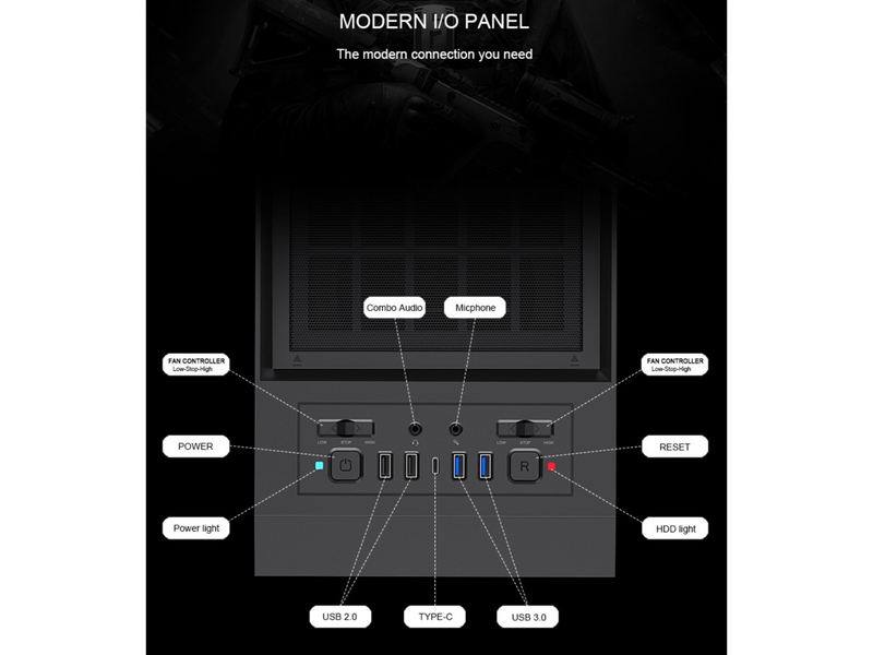 GAMEMAX MASTER 2 Black Tempered Glass USB3.0 and Type C Full Tower ATX Computer