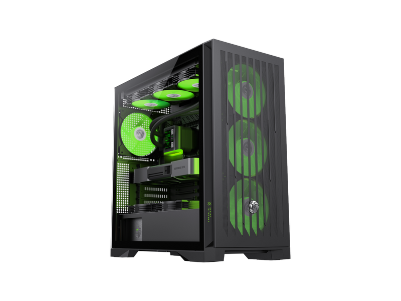 GAMEMAX Mid Tower Gaming Case LEADER 2 BK Leader 2 BK Black case. Comprehensive