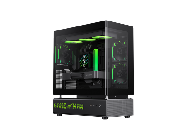 GAMEMAX GAMEMAX N90 Modular Dual-Chamber PC Case N90 BG Black 270° Panoramic