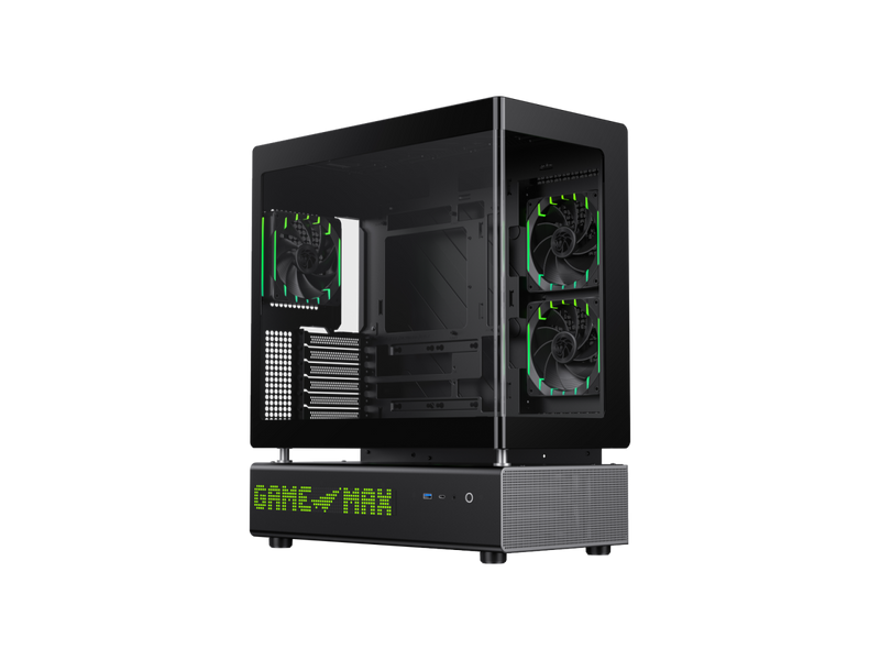 GAMEMAX GAMEMAX N90 Modular Dual-Chamber PC Case N90 BG Black 270° Panoramic