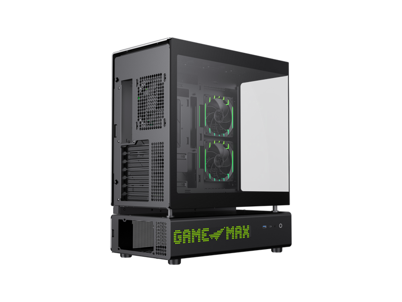 GAMEMAX GAMEMAX N90 Modular Dual-Chamber PC Case N90 BG Black 270° Panoramic