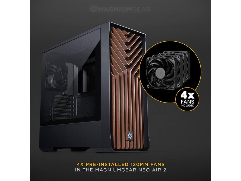 MagniumGear Neo Air 2 ATX Mid-tower, High Airflow wood texture front panel