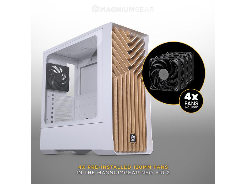 MagniumGear Neo Air 2 ATX Mid-tower, High Airflow wood texture front panel