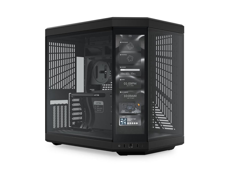 HYTE Y70 Touch Dual Chamber Mid-Tower ATX Case with Touchscreen, Black,