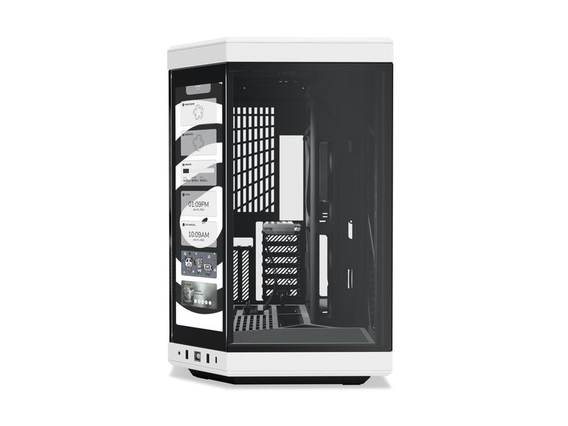 HYTE Y70 Touch Dual Chamber Mid-Tower ATX Case with Touchscreen, Black/White,