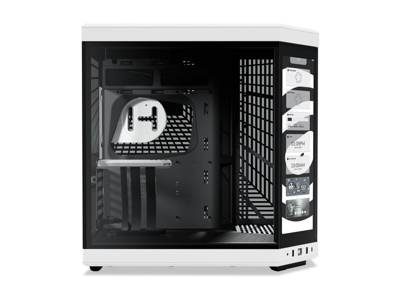 HYTE Y70 Touch Dual Chamber Mid-Tower ATX Case with Touchscreen, Black/White,