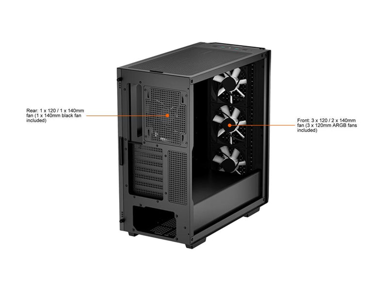 Deepcool CG560 R-CG560-BKAAE4-G-1 Black ABS / SPCC / Tempered Glass ATX Mid