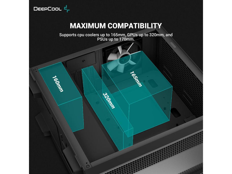 DeepCool CC360 ARGB M-ATX Airflow case, 3x Pre-Installed 120mm ARGB Fans,
