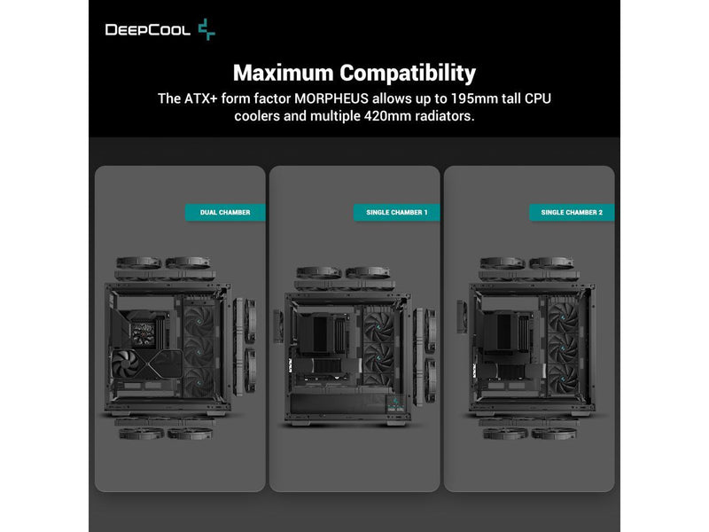 DeepCool MORPHEUS ATX+ Modular Airflow case, Single and Dual Chamber