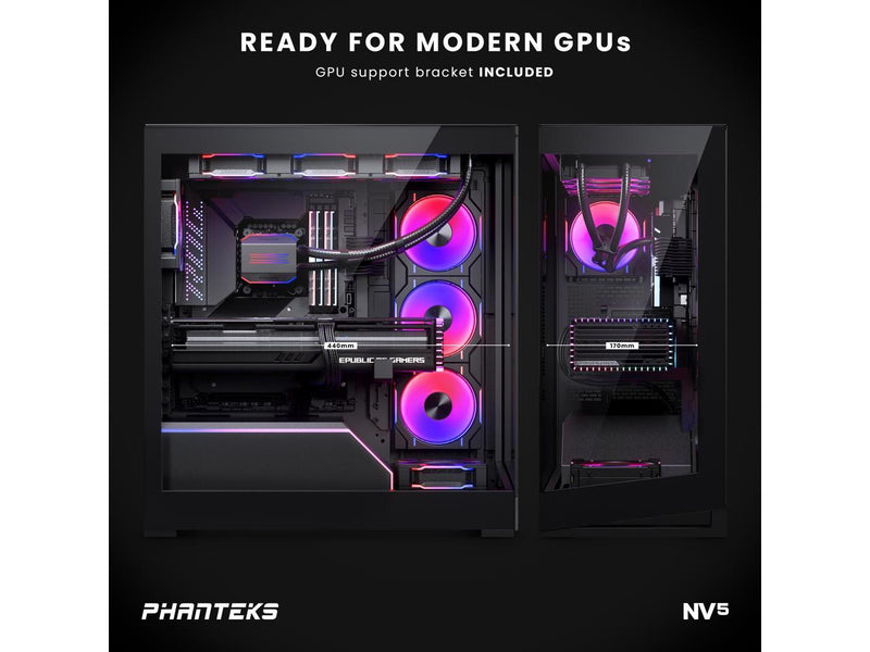 Phanteks NV5, Showcase Mid-Tower Chassis, High Airflow Performance, Integrated