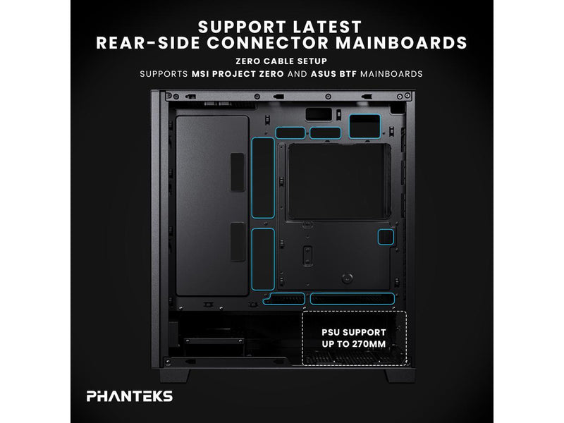 Phanteks XT Pro Silent, Mid-Tower Gaming Chassis, 3x M25-120 Black Fans