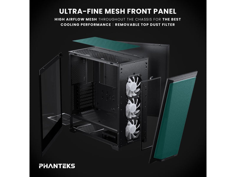 Phanteks Eclipse G370A, mid-tower Gaming Chassis, high airflow mesh, 3x M25