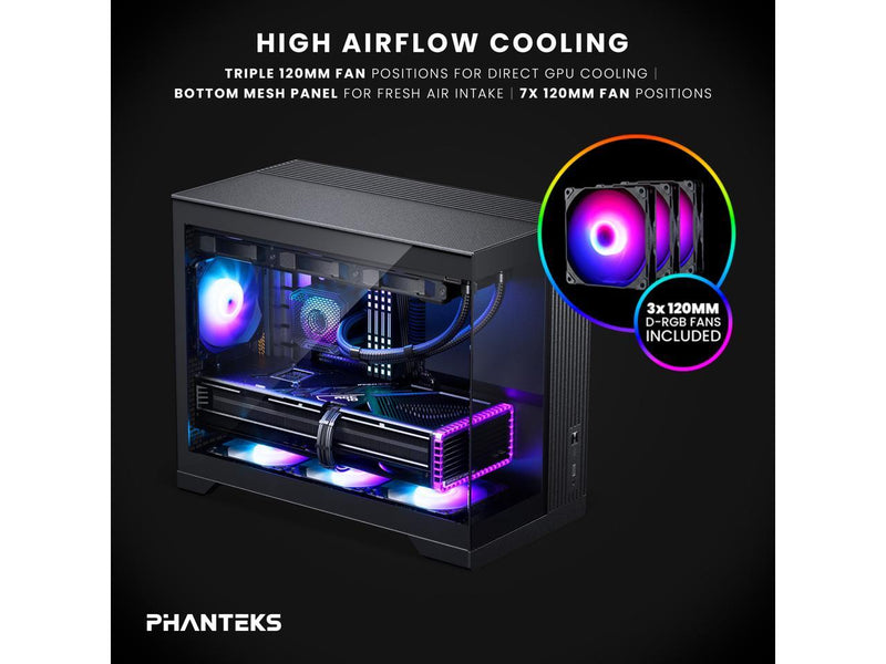 Phanteks XT V3, Compact Micro-ATX Gaming Chassis, Tempered Glass Front & Side,