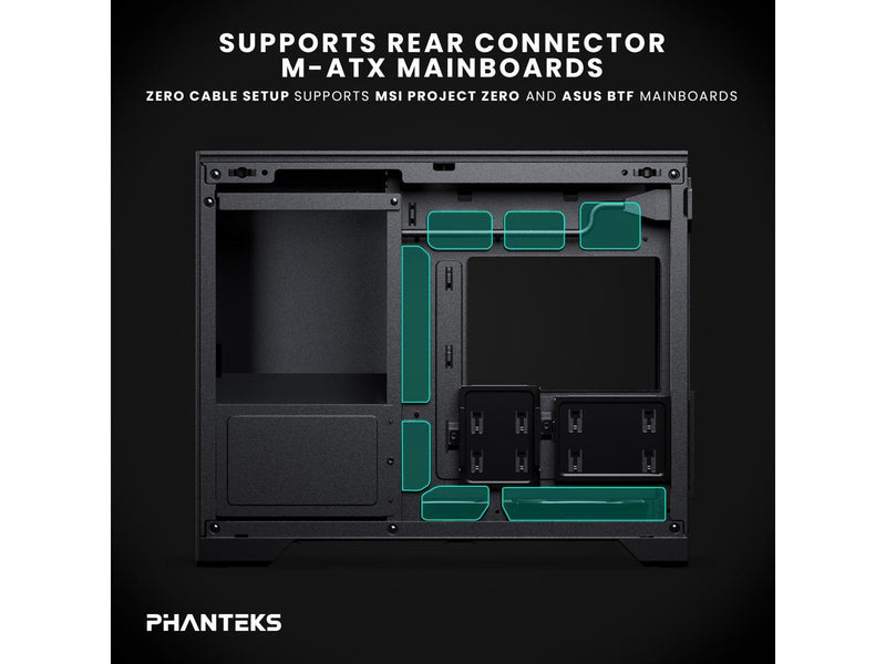 Phanteks XT V3, Compact Micro-ATX Gaming Chassis, Tempered Glass Front & Side,