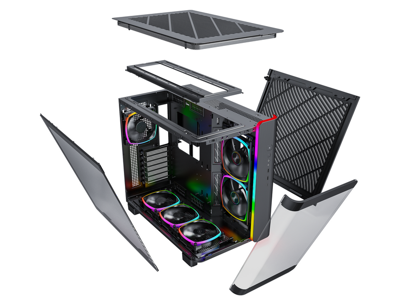 MONTECH, KING 95 PRO Dual-Chamber ATX Mid-Tower PC Gaming Case, High-Airflow,