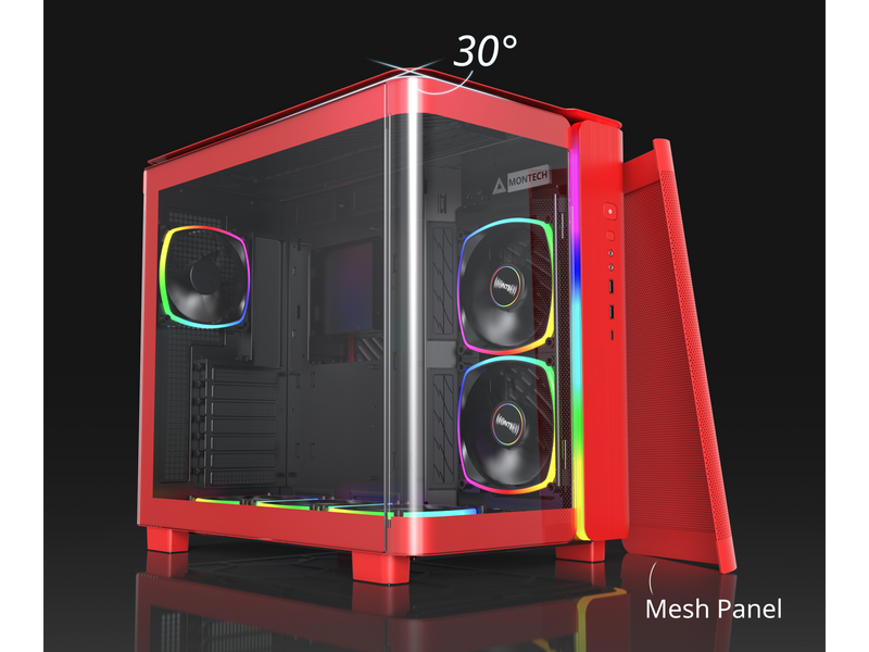 MONTECH, KING 95 PRO Dual-Chamber ATX Mid-Tower PC Gaming Case, High-Airflow,