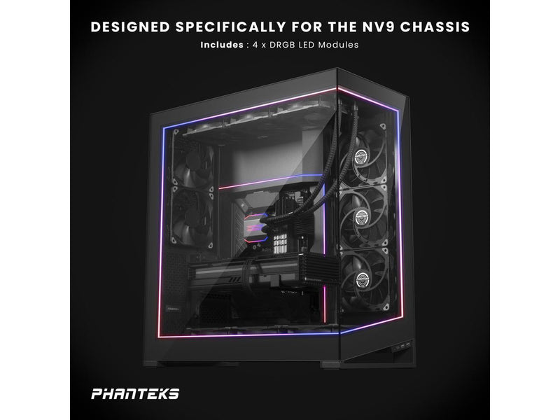 Phanteks NV9 Premium DRGB Kit, 4x D/A-RGB LED modules for NV9 outer frame, Black