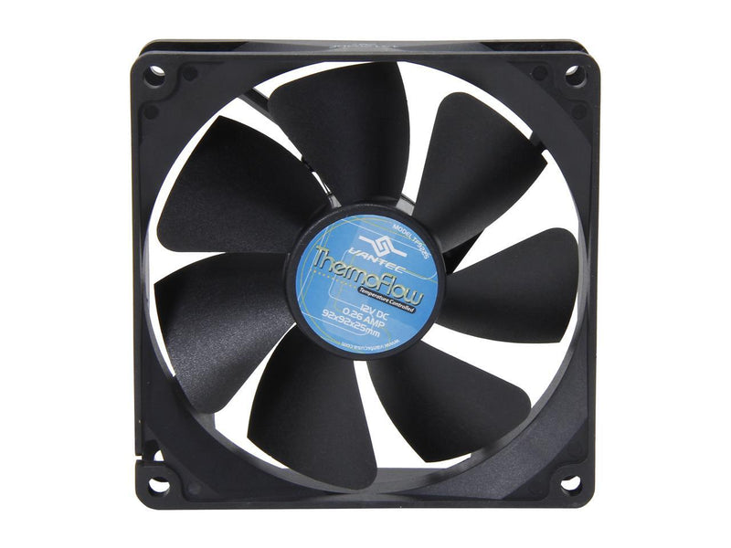 Vantec Thermoflow 92mm Double Ball BearingTemperature Controlled Case Fan -