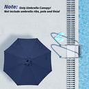 SIMPLE DELUXE STORE 9' PATIO UMBRELLA REPLACEMENT CANOPY ONLY OUTDOOR - BLUE - Like New