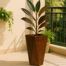 LEISUREMOD ALOE FIBERSTONE AND MGO CLAY PLANTER MID-CENTURY MODERN - BROWN - Like New
